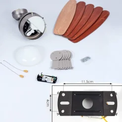 hofstein Ventilateur de plafond Gyllan Nickel mat, 1 lumière