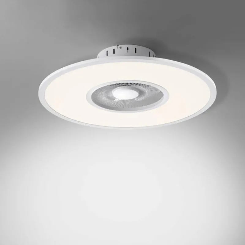 Luminaires Leuchten Direkt Ventilateur de plafond Leuchten Direkt FLAT-AIR LED Argenté, 1 lumière, Télécommandes