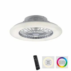 Luminaires Leuchten Direkt Ventilateur de plafond Leuchten-Direkt PATRICK LED Argenté, 1 lumière, Télécommandes, Changeur de couleurs