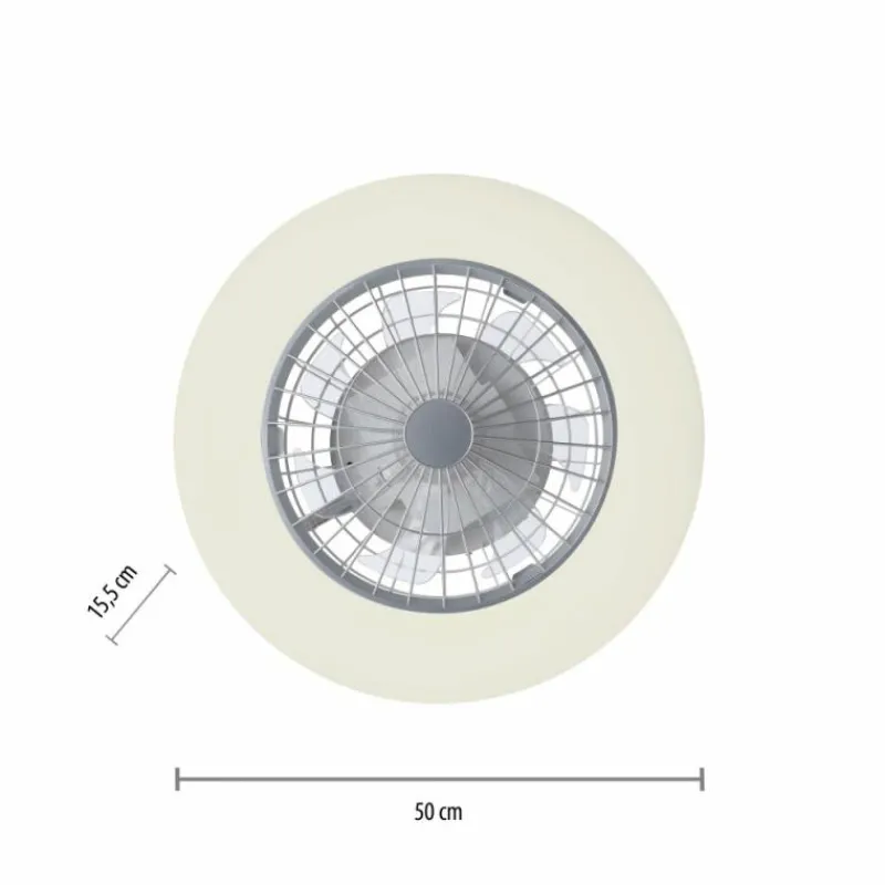 Luminaires Leuchten Direkt Ventilateur de plafond Leuchten-Direkt PATRICK LED Argenté, 1 lumière, Télécommandes, Changeur de couleurs