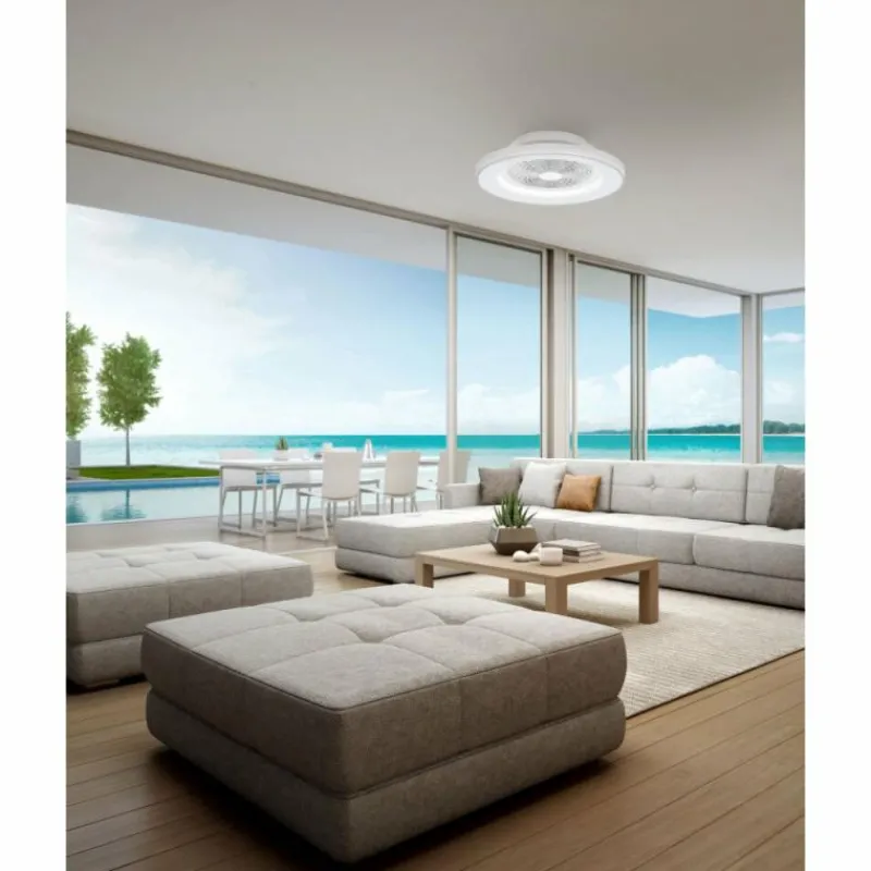 Luminaires Mantra Ventilateur de plafond Mantra HIMALAYA LED Argenté, 1 lumière, Télécommandes