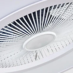 hofstein Ventilateur de plafond Marmorta LED Blanc, 1 lumière, Télécommandes