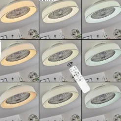 hofstein Ventilateur de plafond Moli LED Blanc, 1 lumière, Télécommandes