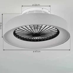 hofstein Ventilateur de plafond Moli LED Gris, Blanc, 1 lumière, Télécommandes