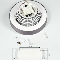 hofstein Ventilateur de plafond Moli LED Gris, Blanc, 1 lumière, Télécommandes
