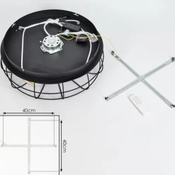 hofstein Ventilateur de plafond Moscavide Laiton, Noir, 4 lumières, Télécommandes