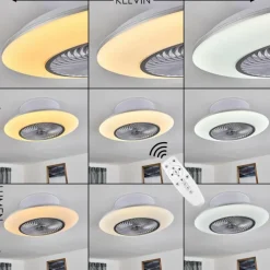 hofstein Ventilateur de plafond Nagoya LED Blanc, 1 lumière, Télécommandes