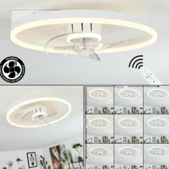 hofstein Ventilateur de plafond Oleiro LED Gris, Blanc, 1 lumière, Télécommandes