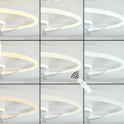 hofstein Ventilateur de plafond Oleiro LED Gris, Blanc, 1 lumière, Télécommandes