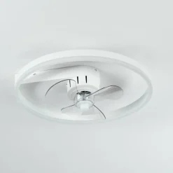 hofstein Ventilateur de plafond Oleiro LED Gris, Blanc, 1 lumière, Télécommandes