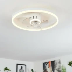 hofstein Ventilateur de plafond Oleiro LED Gris, Blanc, 1 lumière, Télécommandes