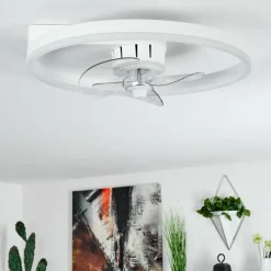 hofstein Ventilateur de plafond Oleiro LED Gris, Blanc, 1 lumière, Télécommandes
