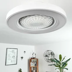 hofstein Ventilateur de plafond Penon LED Blanc, 1 lumière, Télécommandes