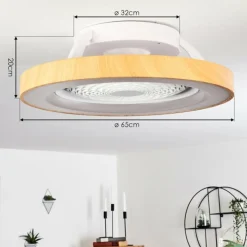 hofstein Ventilateur de plafond Penon LED Blanc, 1 lumière, Télécommandes