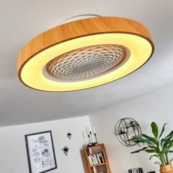 hofstein Ventilateur de plafond Penon LED Blanc, 1 lumière, Télécommandes