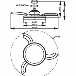 Luminaires Philips Ventilateur de plafond Philips Bliss LED Noir, 2 lumières