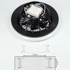 hofstein Ventilateur de plafond Piraeus LED Noir, 1 lumière, Télécommandes