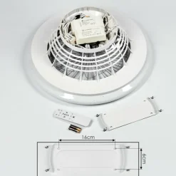 hofstein Ventilateur de plafond Piraeus LED Blanc, 1 lumière, Télécommandes, Changeur de couleurs