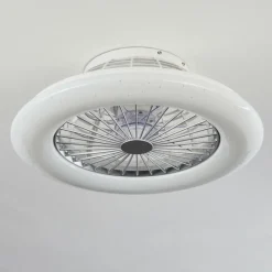 hofstein Ventilateur de plafond Piraeus LED Blanc, 1 lumière, Télécommandes, Changeur de couleurs