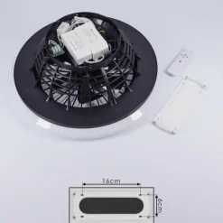 hofstein Ventilateur de plafond Pireaus LED Noir, 1 lumière, Télécommandes, Changeur de couleurs