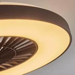 hofstein Ventilateur de plafond Qualiano LED Noir, Blanc, 1 lumière, Télécommandes