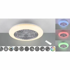 Luminaires Reality Ventilateur de plafond Reality Stralsund LED Titane, 2 lumières, Télécommandes