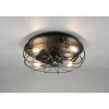 Luminaires Reality Ventilateur de plafond Reality Trondheim Noir, 4 lumières, Télécommandes