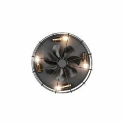 Luminaires Reality Ventilateur de plafond Reality Trondheim Noir, 4 lumières, Télécommandes