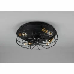 Luminaires Reality Ventilateur de plafond Reality Trondheim Noir, 4 lumières, Télécommandes