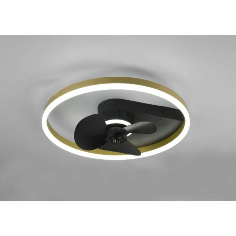 Luminaires Reality Ventilateur de plafond Reality Borgholm LED Or, Noir, 1 lumière, Télécommandes