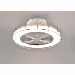 Luminaires Reality Ventilateur de plafond Reality Sandfjord LED Chrome, 1 lumière, Télécommandes