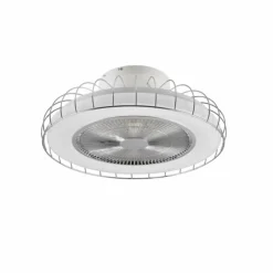 Luminaires Reality Ventilateur de plafond Reality Sandfjord LED Chrome, 1 lumière, Télécommandes