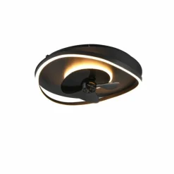 Luminaires Reality Ventilateur de plafond Reality SORTLAND LED Noir, 1 lumière, Télécommandes