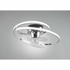 Luminaires Reality Ventilateur de plafond Reality UMEA LED Chrome, 1 lumière, Télécommandes