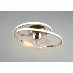 Luminaires Reality Ventilateur de plafond Reality UMEA LED Chrome, 1 lumière, Télécommandes