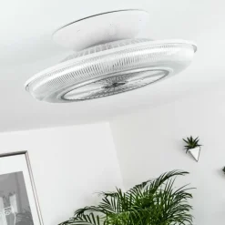 hofstein Ventilateur de plafond Riccione LED Blanc, 1 lumière, Télécommandes, Changeur de couleurs