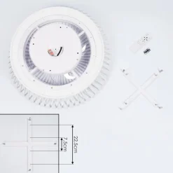 hofstein Ventilateur de plafond Rivarotta LED Blanc, 1 lumière, Télécommandes