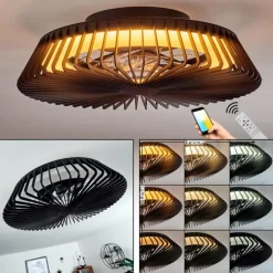 hofstein Ventilateur de plafond Rivarotta LED Blanc, 1 lumière, Télécommandes