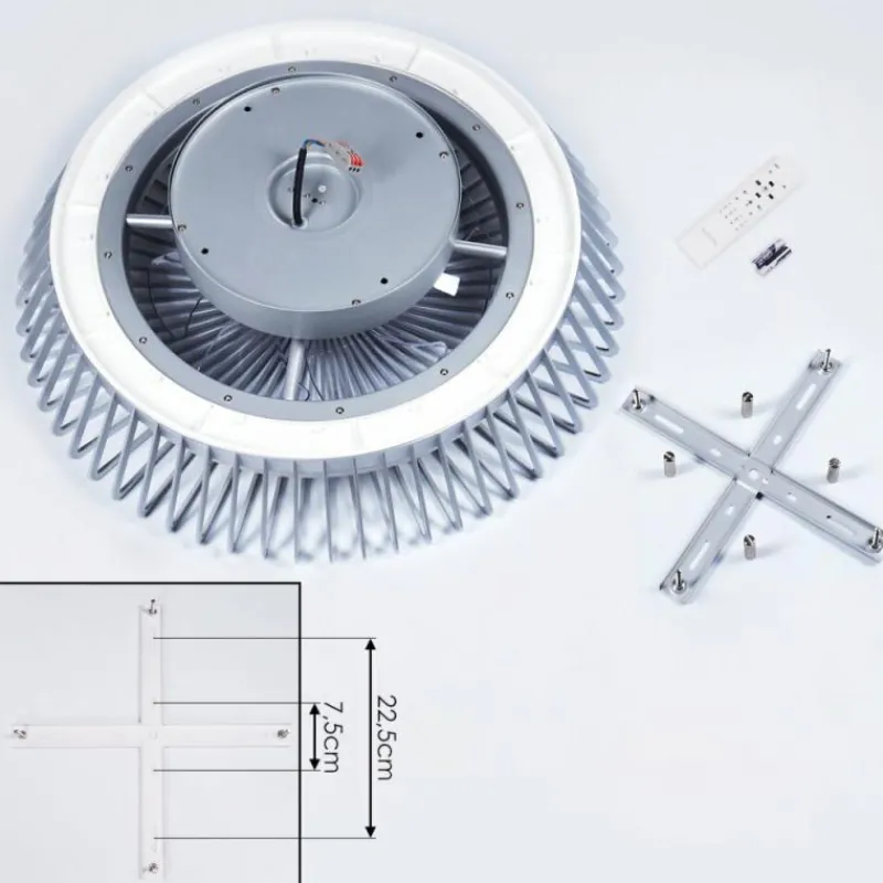 hofstein Ventilateur de plafond Rivarotta LED Blanc, 1 lumière, Télécommandes