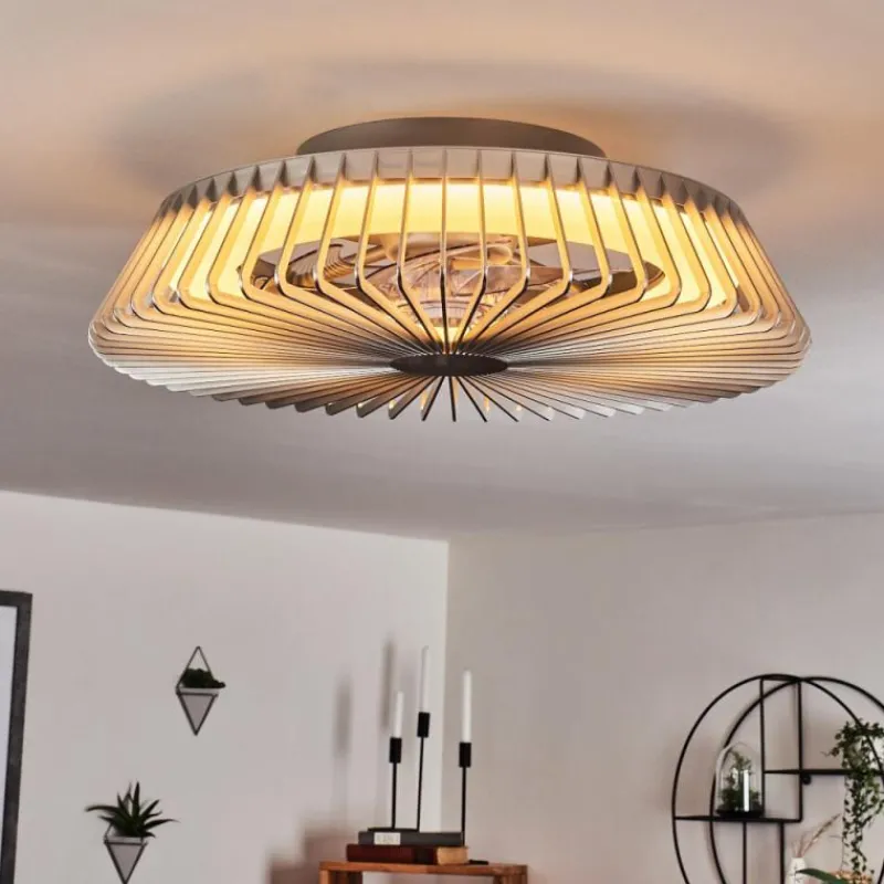 hofstein Ventilateur de plafond Rivarotta LED Blanc, 1 lumière, Télécommandes