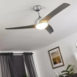 hofstein Ventilateur de plafond Sanford Argenté, 1 lumière, Télécommandes