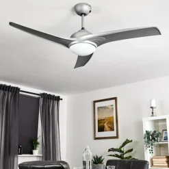 hofstein Ventilateur de plafond Sanford Argenté, 1 lumière, Télécommandes