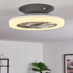 hofstein Ventilateur de plafond Somalia LED Argenté, Transparent, 1 lumière