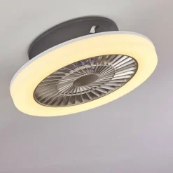 hofstein Ventilateur de plafond Somalia LED Argenté, Transparent, 1 lumière