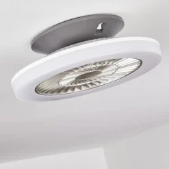 hofstein Ventilateur de plafond Somalia LED Argenté, Transparent, 1 lumière