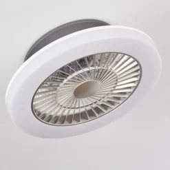 hofstein Ventilateur de plafond Somalia LED Argenté, Transparent, 1 lumière