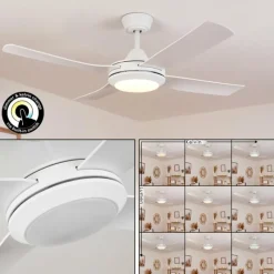 hofstein Ventilateur de plafond Tjerne LED Blanc, 1 lumière