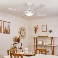 hofstein Ventilateur de plafond Tjerne LED Blanc, 1 lumière