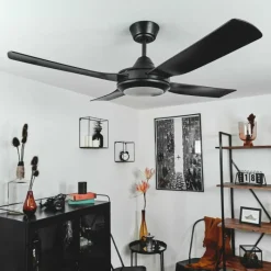 hofstein Ventilateur de plafond Tjerne LED Noir, 1 lumière, Télécommandes