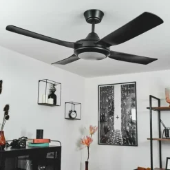 hofstein Ventilateur de plafond Tjerne LED Noir, 1 lumière, Télécommandes